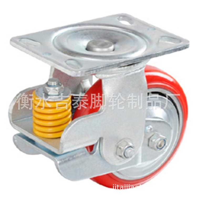 厂家制造.弹簧万向轮-工作台车脚轮-静音刹车脚轮.物流台车脚轮
