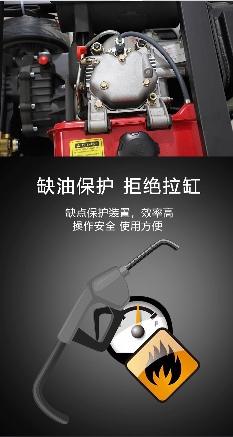 Gasoline diesel car washing machine high pressure movable high power cleaning machine copper pump industrial car washing equipment pipeline dredging