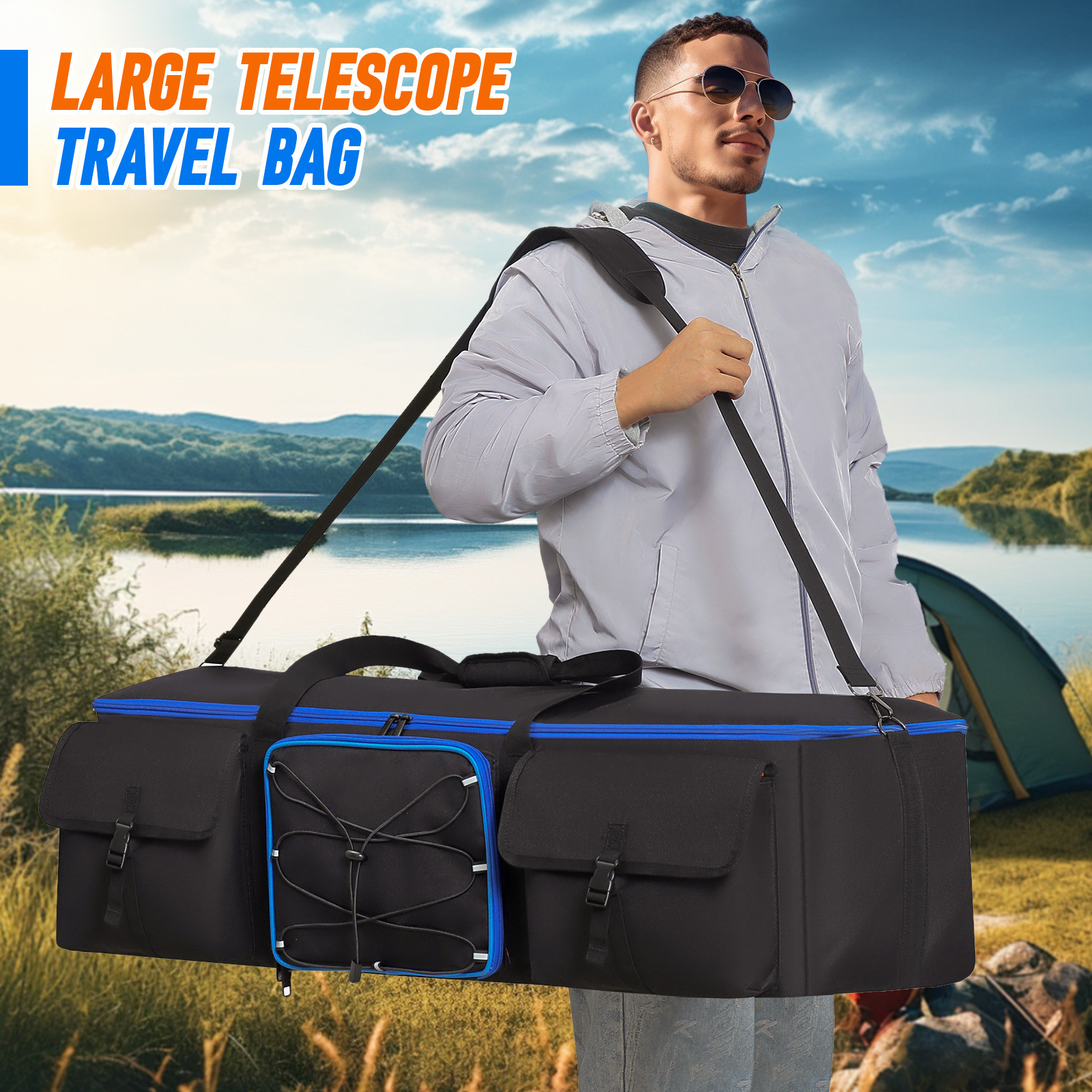Large capacity shockproof telescope storage bag, multi-functional camera bag.