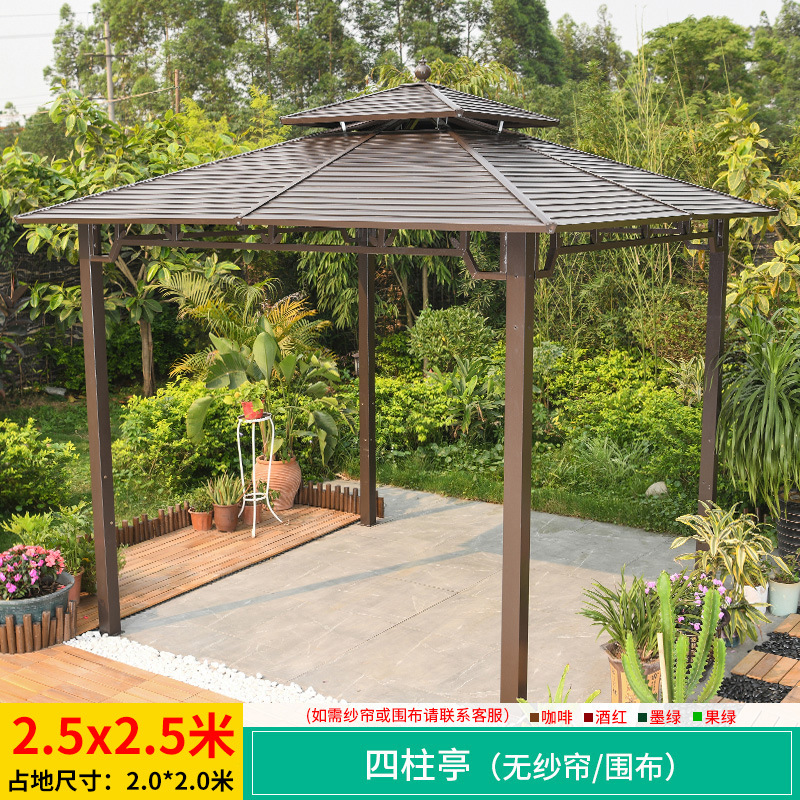 Pabellón al aire libre techo galvanizado pabellón tienda de campaña villa patio jardín terraza punto escénico ocio sombrilla gran cobertizo