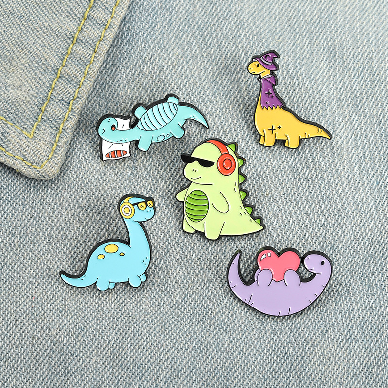 Cartoon Style Cute Dinosaur Alloy Stoving Varnish Women's Brooches display picture 13