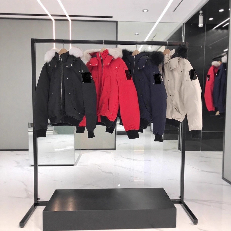 Canadian Silver Scissors J02 Men's Silver Label Silver Zipper Hooded Women's Short Jacket White Duck down Jacket