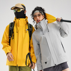 两件套户外防风防水三合一羽绒可拆卸冲锋衣90绒登山服新国标夹克