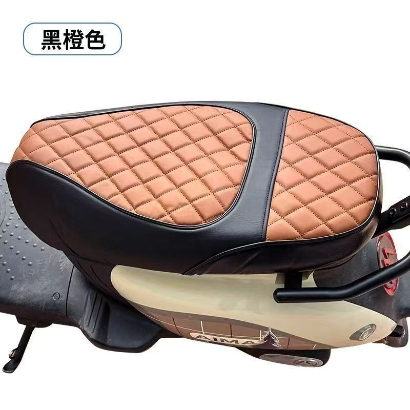 Electric Vehicle Thickened Waterproof Seat Cushion, Scooter Motorcycle Warm and Wear-Resistant Comfortable Pressure-Relieving Seat Cover for All Seasons