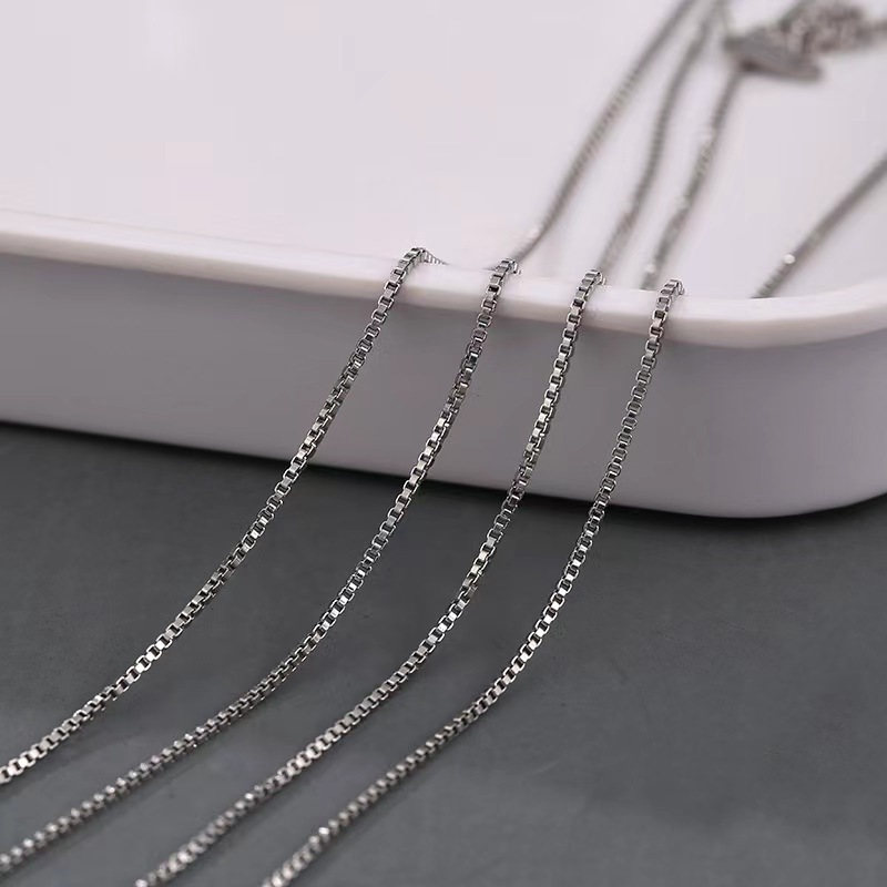 14g Weight Necklace Classification 1 Piece Quantity Daily Occasion Titanium Steel Material Geometric Pattern Women'S Gender Chain Design Simple Style Style Simple Style Geometric Titanium Steel Chain Necklace 6