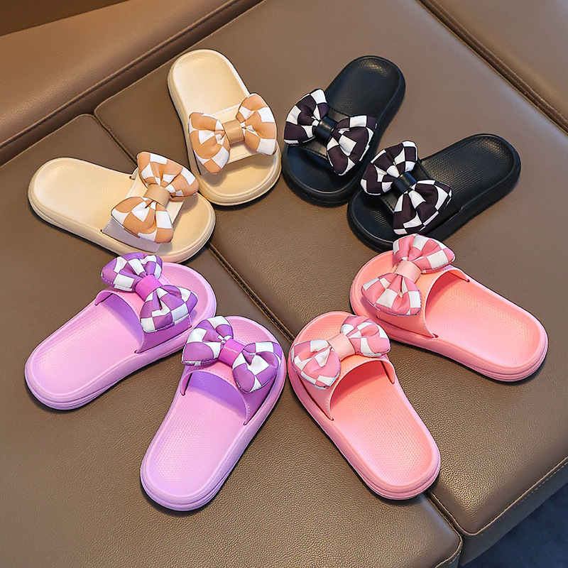 Children's slippers EVA cute princess new bow outer wear soft bottom non-slip outdoor 2025 baby sandals