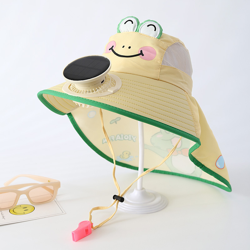 Bonito unicornio sombrero solar recargable con ventilador sombrero de chal de verano para niñas grandes gorras para niños