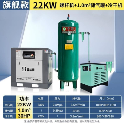 Hava kompressorları — compressor, wholesale in stock - flagship-model-22-kw-10-gas-storage-tank-refrigerated-dryer