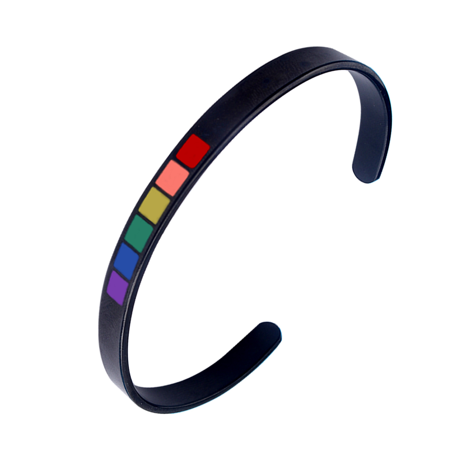Simple Style Rainbow Stainless Steel Cuff Bracelets display picture 4