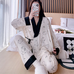 Modal Cartoon Pregnant Women's Elastic Moon Clothing Kimono Maternal Pregnant Women's Pregnant Spring and Summer Nursing suit