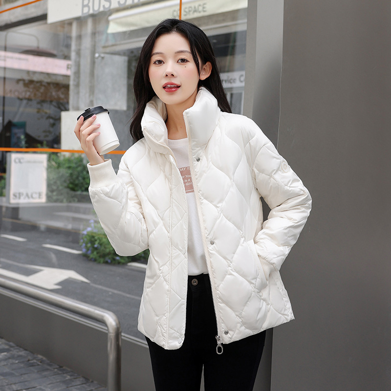 Clearance White Duck down Short Coat for Women, 2026 Winter Stylish Stand Collar Puffer Jacket, Casual Versatile Women's Outerwear