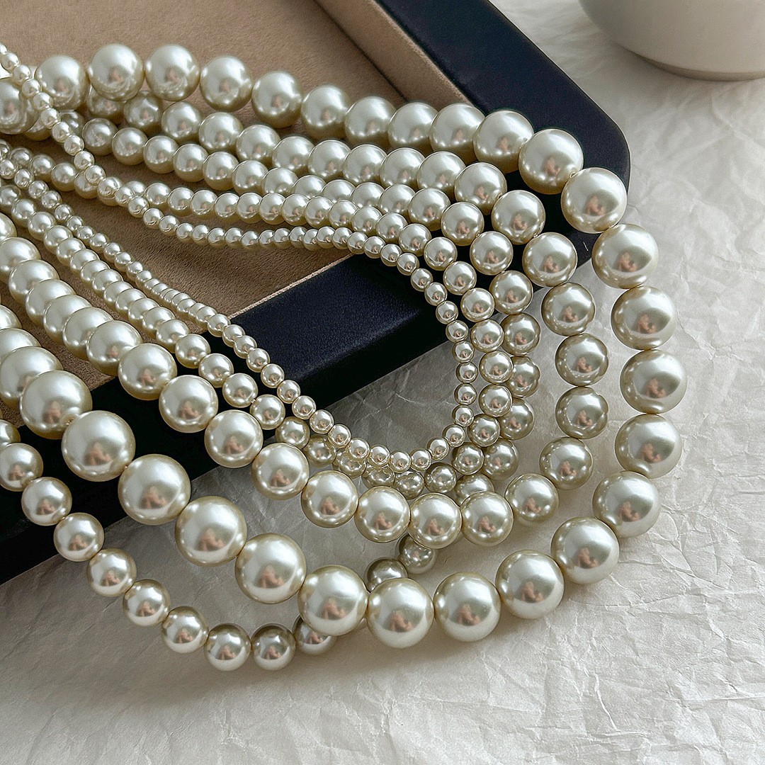 Celebrity-Inspired Caramel Macchiato Pearl Necklace for Women, Li