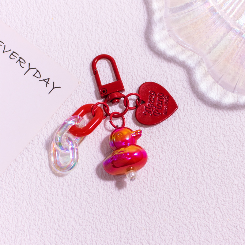 16g Weight Bag Pendant, Keychain Classification 1 Piece Quantity Daily, Party Occasion Resin Material Duck Pattern Unisex Gender Cute Style Cute Duck Resin Unisex Bag Pendant Keychain 10
