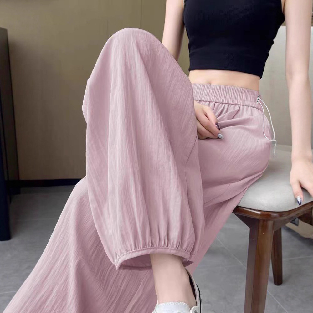 Maternity Casual Pants Summer Elastic Waist Quick-Dry Sun Protection Cool Jogger Pants Petite Cropped Pants 1213