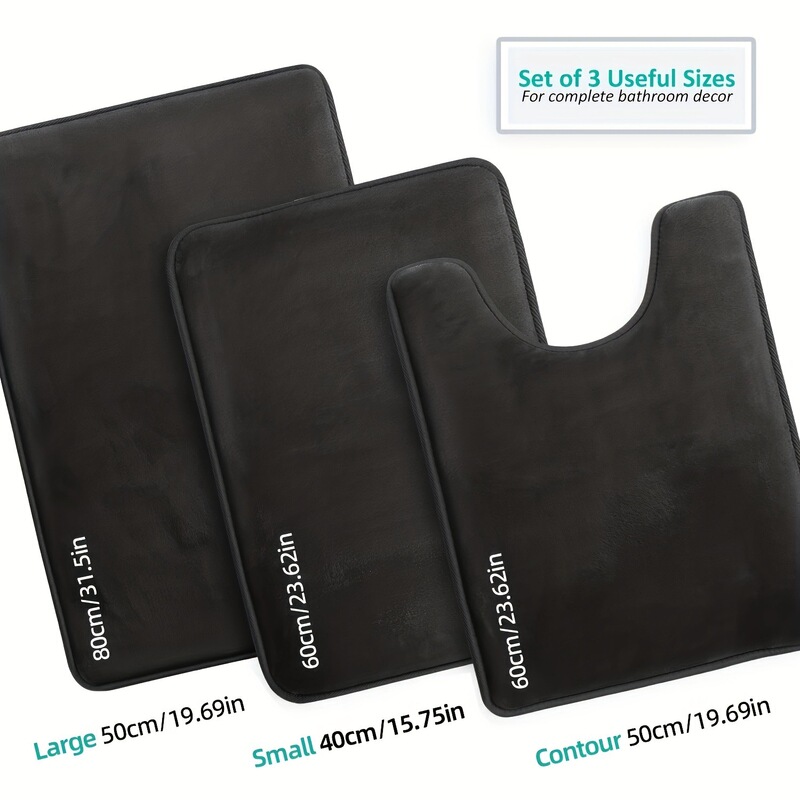 Bathroom Mat Solid Color Water Absorbent Non-slip Toilet Three-piece Set Dirt-resistant Non-slip Good-care Wash Table Coral Fleece Mat