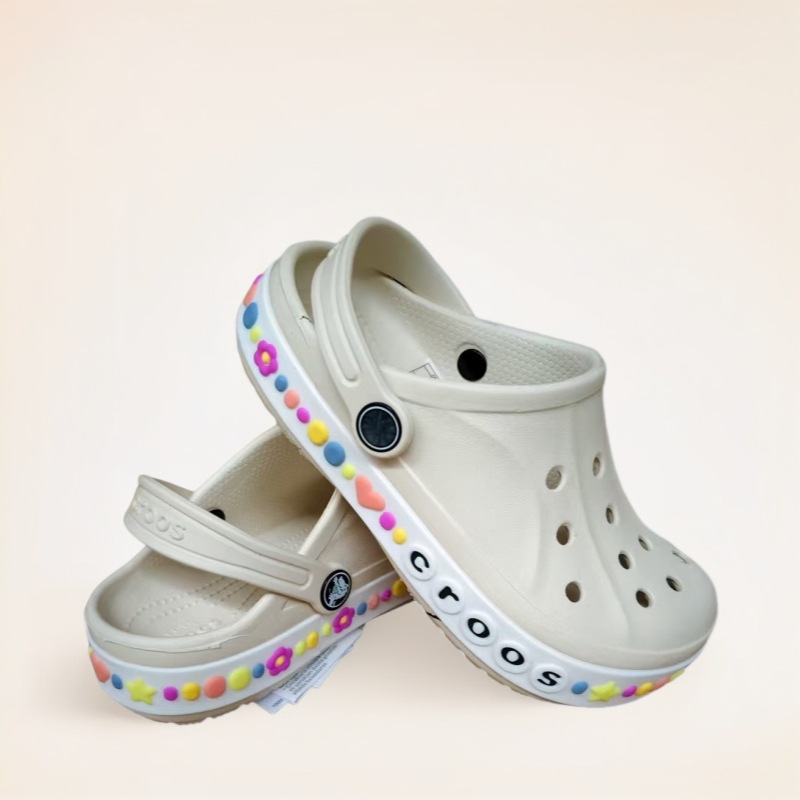 Heart-Shaped Xiaoya Caroban Cross-Hole Shoes, Summer Closed-Toe Slippers for Boys and Girls, Parent-Child Beach Sandals Wholesale