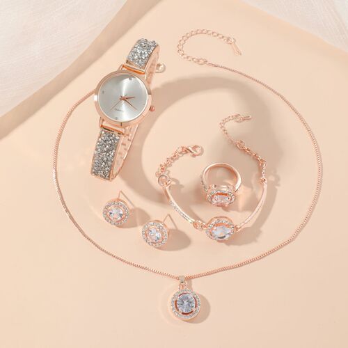 A09360 Fashionable diamond starry sky trendy and personalized ladies quartz watch set 5pcs/set