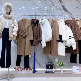 季候23风冬复古大翻领风衣双面呢大衣品牌翻领羽绒服厂家清仓尾货