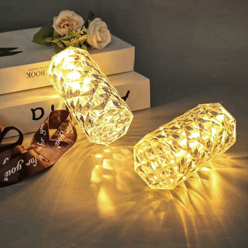 Table Lamp Decor Electronic Rose Atmosphere Lamp Transparent Internet Celebrity Bedside Lamp Romantic Photo Atmosphere Acrylic Night Lamp