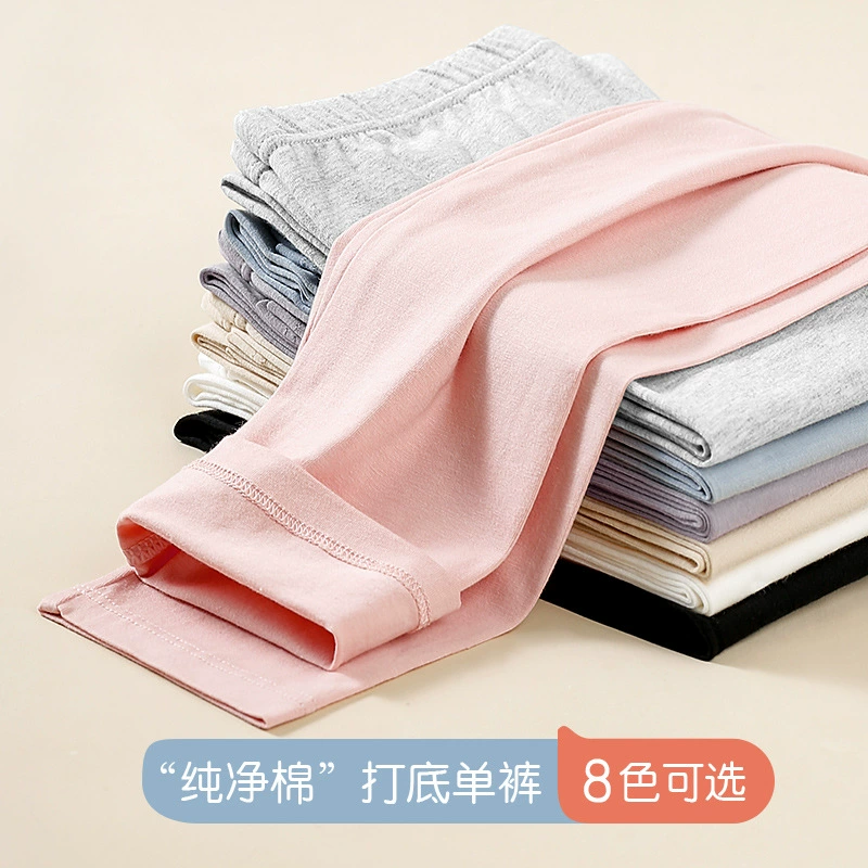 Оптовая продажа из чистого хлопка, однотонные женские осенние брюки, теплые брюки, женские леггинсы на талии, наружная одежда внутри, большие размеры, высокая эластичность, осень и зима