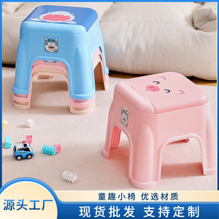 Children's plastic household adult bench thickened animal cartoon non-slip shoe changing stool baby bath low stool wholesale