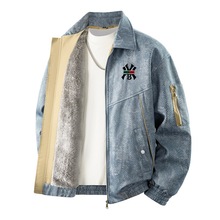 奥莱奢侈潮牌美式外套男款加厚秋冬新款青少年大码休闲加绒夹克衣