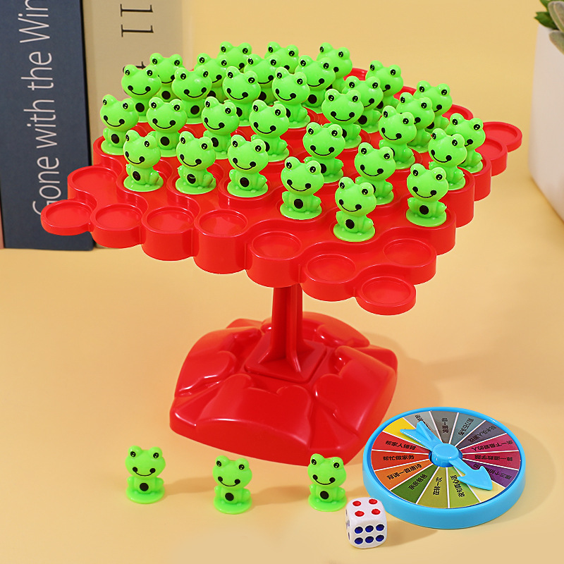 Rana equilibrio árbol concentración equilibrio fuerza entrenamiento juguete niños Jenga doble interactivo educativo juego de mesa de ocio