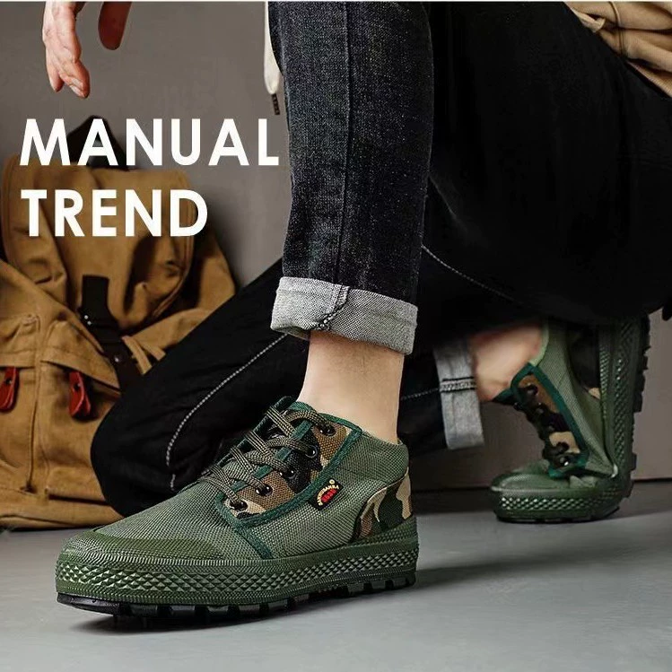 Водонепроницаемая нескользкая, воздухостойкая и износостойкая обувь для защиты труда Холст для военной подготовки на открытом воздухе обувь для бега по бегу обувь для прогулок весной и осенью