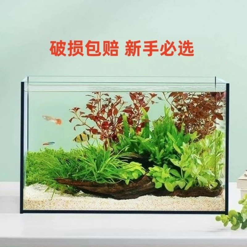 Новый прямоугольный виниловый стеклянный аквариум для дома, гостиной, небольшого рабочего стола, экологический ландшафтный аквариум для золотых рыбок