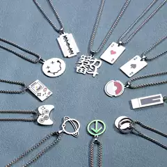 All-Match Stainless Steel Necklace Men's Trendy Brand Street Personality Internet Celebrant Pendant Didi Bouncing Sweater Necklace