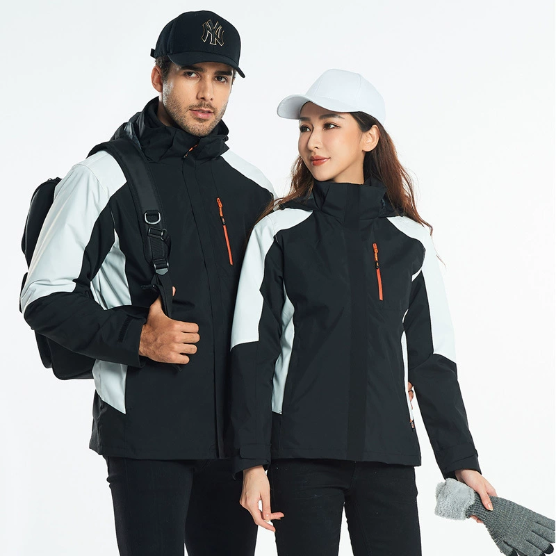 Мужские и женские куртки три в одном, рабочая одежда с принтом, водонепроницаемая и ветрозащитная рабочая одежда прямых продаж с фабрики, осенне-зимняя рабочая одежда