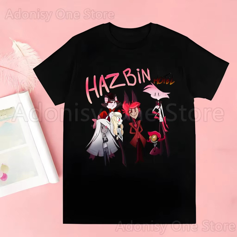 Hazbin Comedy Angel Dust Print T-Shirt Men's Graphic T-Shirt Funny Shirt for Men Crew Neck Top