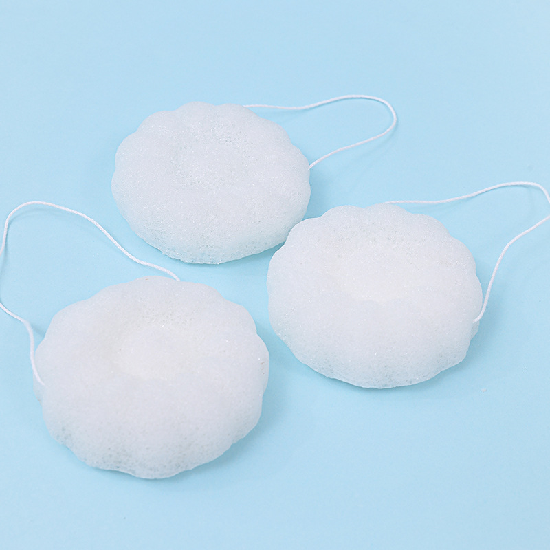 Fábrica de esponja de konjac personalizada esponja de lavado facial esponja de limpieza facial limpieza de material vegetal degradable a granel
