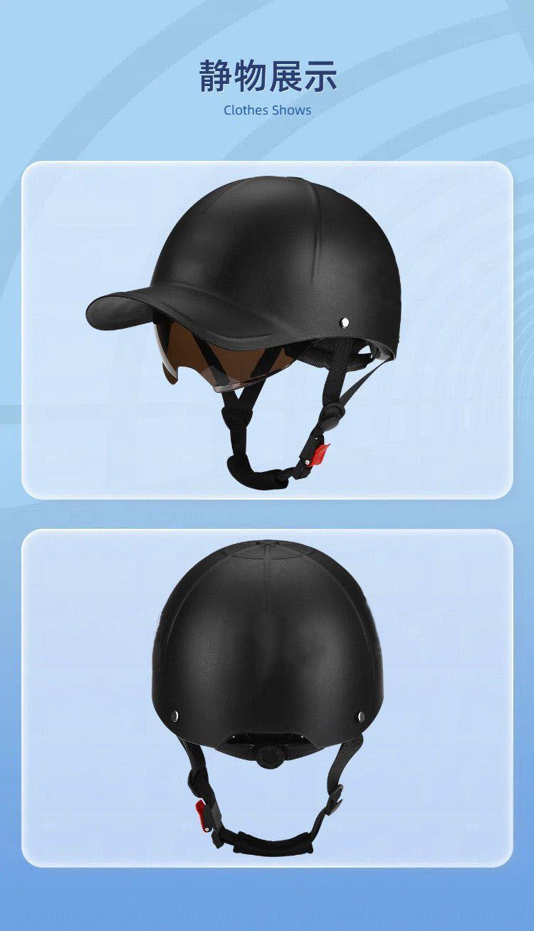 National Standard Certified Electric Vehicle Helmet, Sun Protection, Universal Electric Motorcycle Cap, All-Season Safety Helmet, Half Helmet for Daily Use