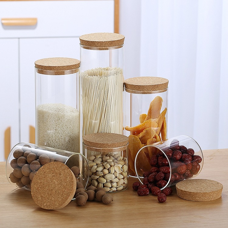 Botella de vidrio recta corcho sellado tarro de almacenamiento tarro micro paisaje ecológico vidrio musgo botella tarro de té