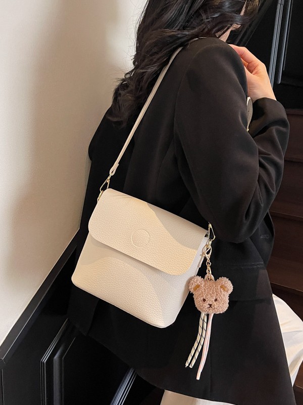 Bolso de balde para mujeres 2025 nuevo cross-border lichi estampado bolso de hombro de textura alta ancha doble correa de hombro mochila