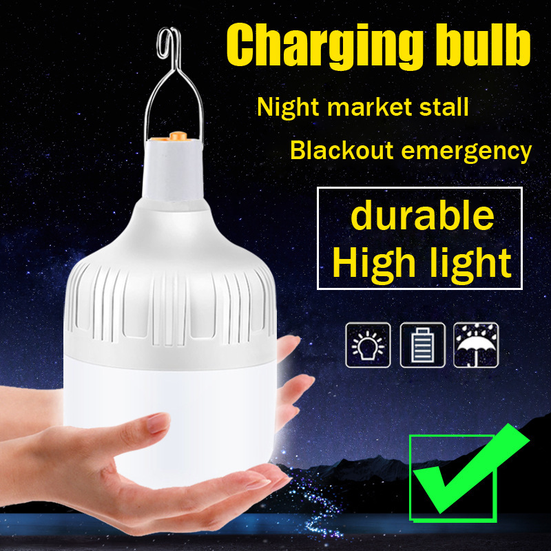 LED rechargeable light bulb for night market lighting, street vendor lights, outdoor and household emergency USB flash drives.
