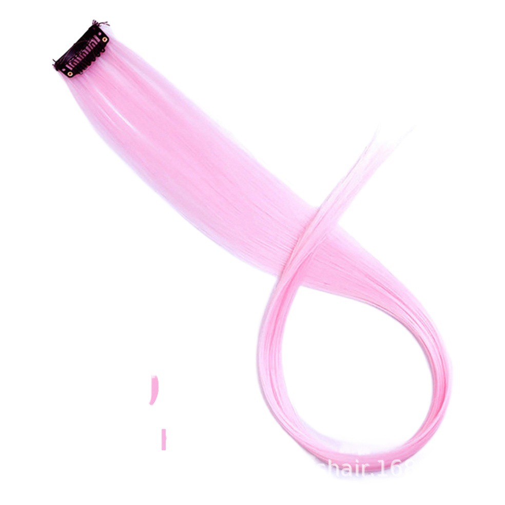 Color colgante oído teñido accesorios para el cabello Peluca de alta temperatura de seda clip de pelo 20 pulgadas/50cm clip en extensiones