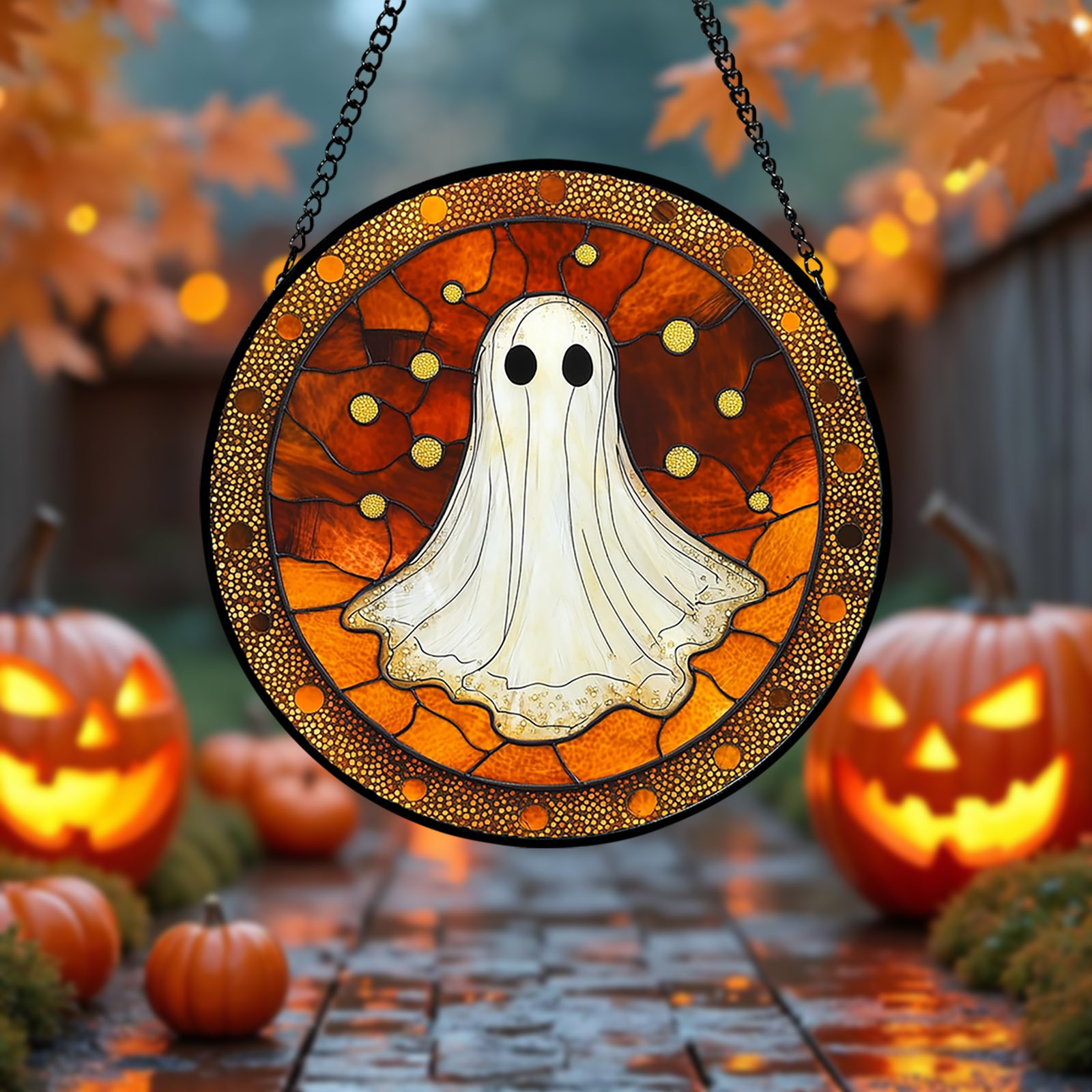 1 pieza Ghost Dreamcatcher Red Acrylic Logo - Red
