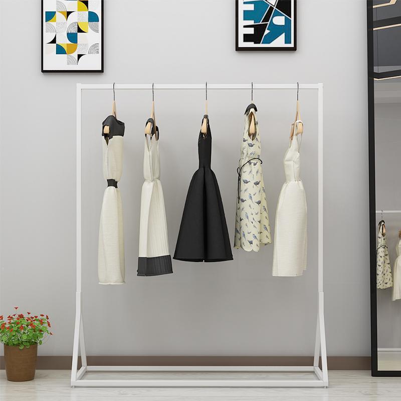 服装店展示架欧式简易侧挂衣架铁艺落地架金色婚纱礼服展架龙门架|ms