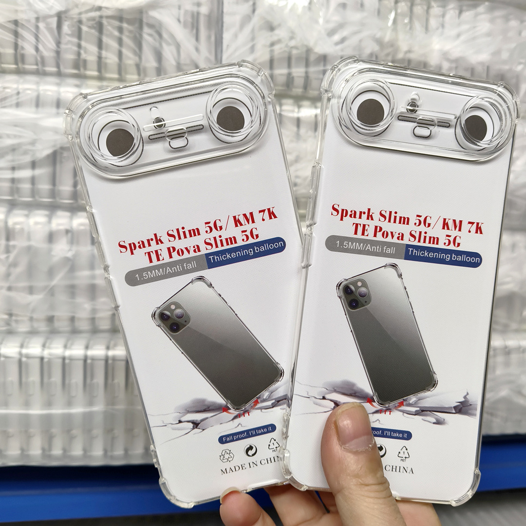 适用TECNO Spark 10 4G防摔手机壳 四角气囊防摔精孔透明TPU软壳
