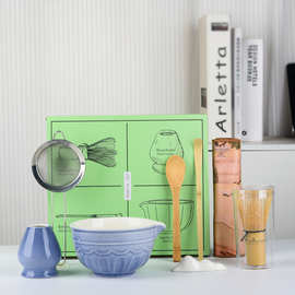 日式抹茶碗打抹茶宋代点茶工具粗陶茶碗搅拌器抹茶刷茶筅套装定制