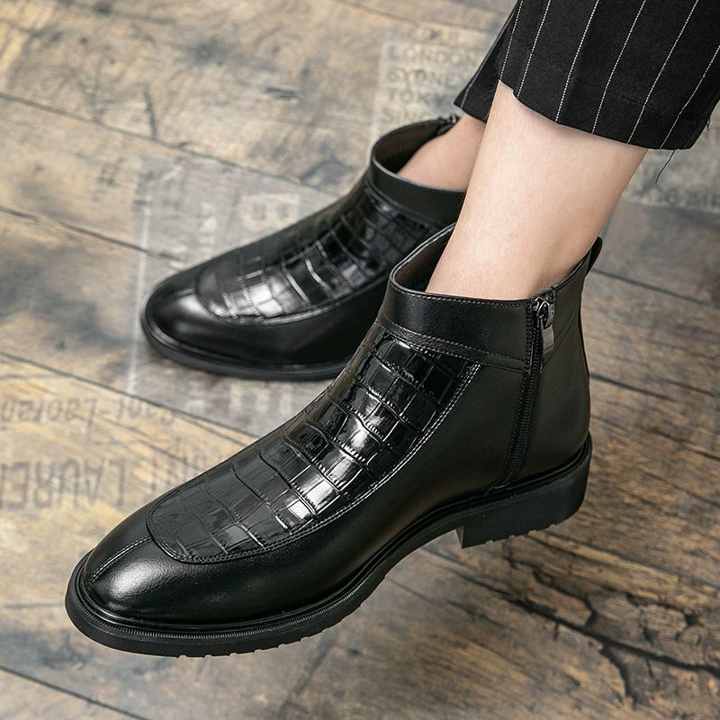 Осенне-зимняя мужская обувь модные ботинки челси Высокие кожаные сапоги маленького размера короткие сапоги модные европейские и американские джинсовые сапоги оптом