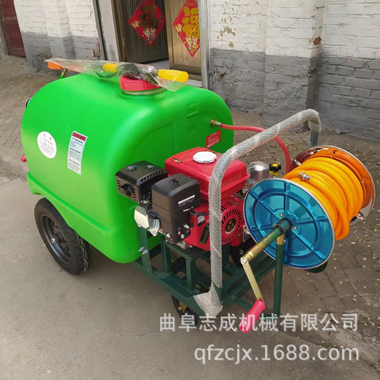 300升汽油手推喷雾器 双喷头果园打药喷雾器 四轮推车式方便移动