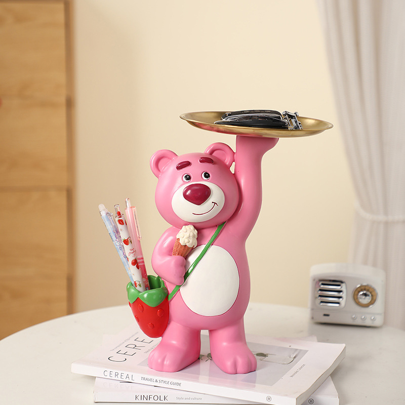 Strawberry bear key storage decoration entrance entrance Entrance home office desktop decoration housewarming gift