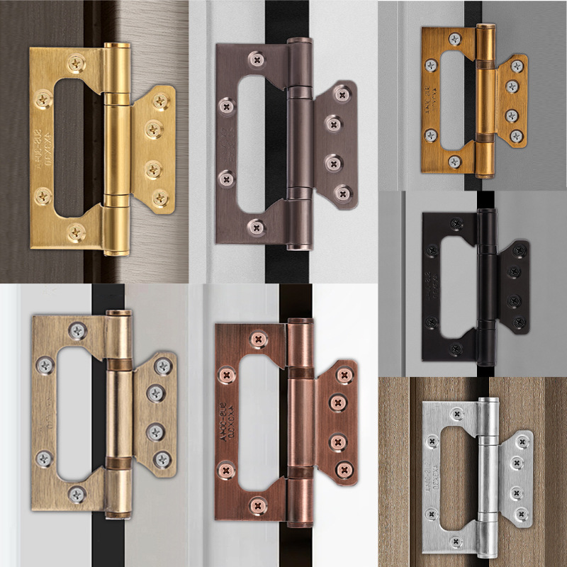 bisagra de acero inoxidable 4 pulgadas y 5 pulgadas engrosadas bisagra de puerta de madera sin ranura bisagra de rodamiento silencioso puerta al por mayor