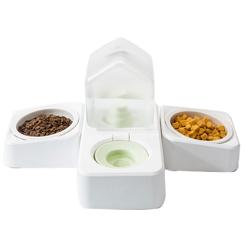 Agua Sala de tres cuencos perro tazón de cerámica alimentador de mascotas fuente de consumo mediano y pequeño perro gato perro cuenca suministros para mascotas