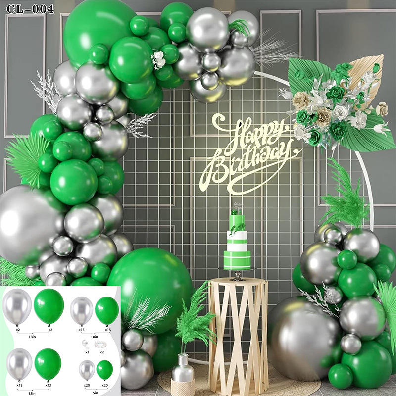 Cruz-frontera serie bosque bola verde cadena traje niños cumpleaños tema Fiesta decoración selva diseño globos