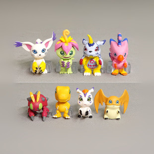 8 Japanese Gashapon Digital Tyrannosaurus Rex Queuing Series Doll Decoration Cake Decoration with Eggshell Egg Paper