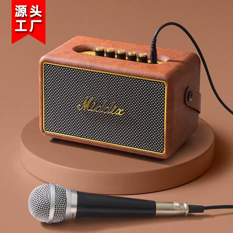 现货复古无线蓝牙音箱便携迷你k歌家用桌面音响低音炮户外高音质
